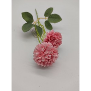 Umelá dekorácia vetvičky ružových kvietkov chryzantémy na stonke 25 cm 37912