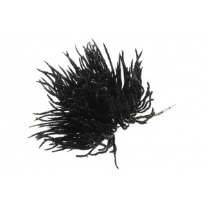 Umelá zimná dekorácia vetvičky v čiernom farebnom prevedení v tvare guličky 15 cm 38678