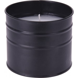 Vonná sviečka bielej farby v čiernej plechovej dóze 9,5 x 8 cm 36482