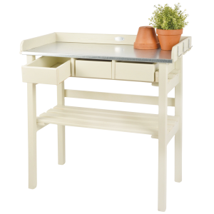 Záhradný drevený pracovný stolík v krémovom farebnom prevedení 17 x 38 x 82,5 cm Esschert Design 38575