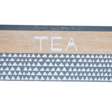 Drevená dóza na čaj hnedo sivá 22,5x8x9 cm 32424