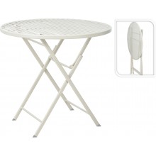 Bistro kovový skladací stolík v bielom farebnom prevedení...
