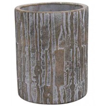Cementový okrúhly dekoratívny kvetináč v tvare dreva s pa...