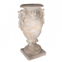 Keramický kvetináč - váza v béžovo-sivom farebnom prevede...