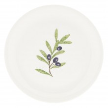 Keramický plytký tanier v bielom farebnom prevedení s dek...