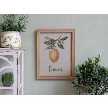Obraz s motívom citróna v drevenom ráme vo vintage štýle ...