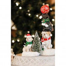 Polyresinová dekorácia dvoch psíkov vo vianočnom motíve s...