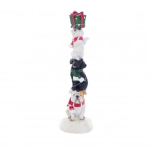 Polyresinová dekorácia troch psíkov vo vianočnom motíve s...
