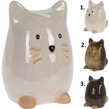 Porcelánová dekorácia mačičky v troch farebných prevedeni...