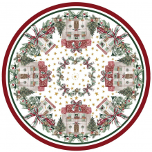 Textilný okrúhly koberec pod vianočný stromček s vianočný...