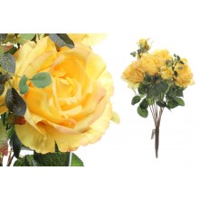 Umelá dekorácia kytice ružičiek v žltom farebnom preveden...