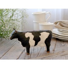 Polyresinová dekorácia v tvare kravy vo vintage štýle Chi...