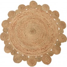 Vypletaná podložka v tvare kruhu s kvetinovou bordúrou 40524