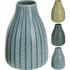 Porcelánová váza so štrikovaným vzorom v troch farebných prevedeniach 24313