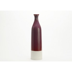 Váza keramická, bordovo-biela 50x13cm 32076