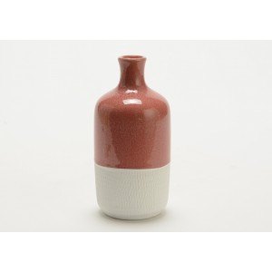 Váza keramická, oranžovo-béžová 14x7x4cm 32140