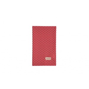 Bavlnený červený obrus ako behúň s bodkovaným motívom a visačkou 45 x 150 cm Isabelle Rose 35893