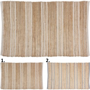 Bavlnený tkaný koberec v dvoch rôznych pásikavých prevedeniach 60 x 90 cm 41448