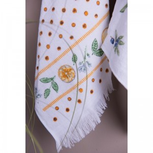 Biely bavlnený uteráčik s krásnym jemným vzorom citrónov s bodkami 40 x 66 cm Clayre & Eef 38096