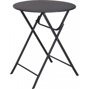 Bistro kovový kruhový skladací stolík v čiernom farebnom prevedení 60 cm 36415