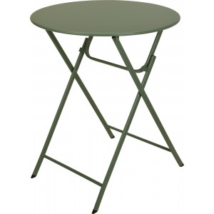 Bistro kovový kruhový skladací stolík v zelenom farebnom prevedení 60 cm 36413