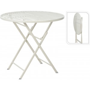 Bistro kovový skladací stolík v bielom farebnom prevedení 75 x 70 cm 41484