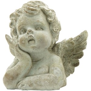 Cementová dekorácia anjelika s krídlami v sivom farebnom prevedení v dvoch prevedeniach 42156