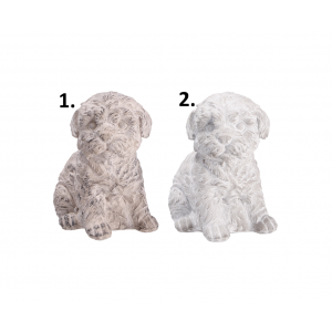 Cementová dekorácia v tvare sediaceho psíka v dvoch prevedeniach 15 x 13 x 18 cm 41924