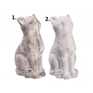 Cementová dekorácia v tvare sediacej mačičky v dvoch prevedeniach 17 x 12,5 x 27 cm 41922