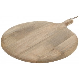Doska na krájanie v tvare kruhu z mangového dreva s jutovou šnúrkou 60 x 46 x 2 cm 41451