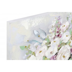 Drevená dekorácia obrazu s motívom váz s kvietkami v dvoch prevedeniach 120 x 3 x 90 cm 39598