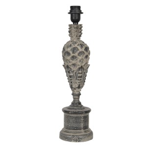 Drevená sivá stolná lampa artičoka 13x50 cm Clayre-Eef