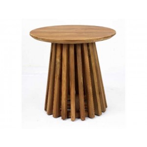 Drevený okrúhly stôl z teakového dreva v prírodnom farebnom prevedení 50 x 49 cm 42947