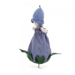 Fialová bábika s krídlami a kvetinovým klobúkom vložená v kvietku Jellycat Petalkin Doll Bluebell 28 cm 33494