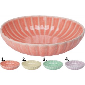 Keramický hlboký tanier s jednoduchým dekorovaním v štyroch farebných prevedeniach 20,5 x 5,8 cm 43085