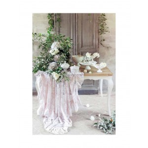 Keramický plytký tanier v bielom farebnom prevedení s dekorom ružičiek 21 x 21 x 3,5 cm Blanc Maricló 41749
