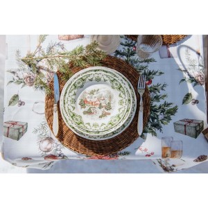 Keramický plytký tanier v bielom farebnom prevedení s vianočným dekorovaním o priemere 26 cm Blanc Maricló 41807