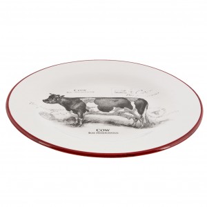 Keramický tanier s motívom kravy Ø 20 x 2 cm Clayre-Eef 23175