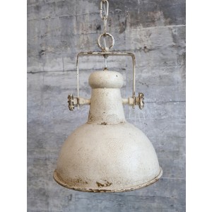 Kovová závesná lampa v krémovom antickom prevedení v ošúchanom vintage štýle 32 x 43 cm Chic Antique 41413