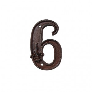 Kovové číslo 6 na dom 7,9x1,2x12,4 cm Esschert design