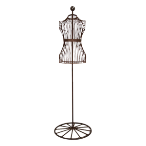 Kovový stojan na oblečenie - manekýn v hnedom farebnom prevedení 50,5 x 50,5 x 158 cm Esschert Design 40991