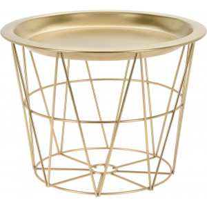 Kovový zlatý konferenčný stolík s kovovým tanierom ako ukladacou plochou s priemerom 27 cm 36438