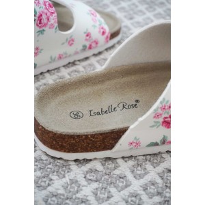 Kožené biele sandále LUCY s kvietkovaným vzorom vo veľkosti 38 Isabelle Rose 37852