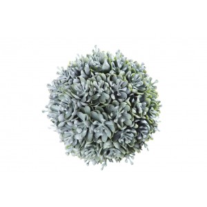 Umelá zeleno-sivá guľa z umelých rastlín s priemerom 12cm 25210