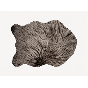 Mäkučký huňatý koberček v hnedom farebnom prevedení s kožušinou 80 x 120 cm 42653