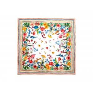 Obrus Soffio vo viacfarebnom prevedení s dekorom lúčnych kvietkov 90 x 90 cm 42629