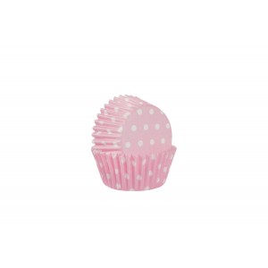 Papierové ružové košíčky s bodkovaným bielym vzorom na pečenie muffinov 60 ks v balení Isabelle Rose 35912
