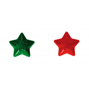 Plastová vianočná miska v dvoch farebných prevedeniach v tvare hviezdičky 19 x 5 cm 41877