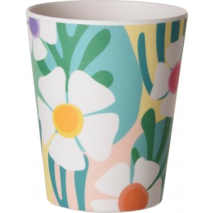 Plastový melamínový pohár s kvetinovým dekorovaním v troch prevedeniach 350 ml 40590