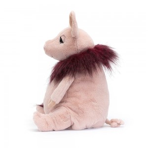 Plyšová elegantná prasacia krásavica Glamorama Pig s huňatým kožušinovým šálom 28 cm Jellycat 39664